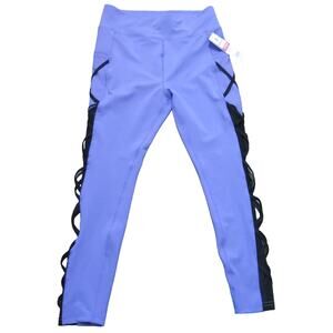 POP FIT Yoga Leggings *NWT* Size XL Women Pockets Mesh Purple Athleisure Casual